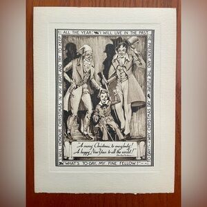 Vintage Charles Dickens A Christmas Carol Art Print 9.5 X 12.5" On Cardstock